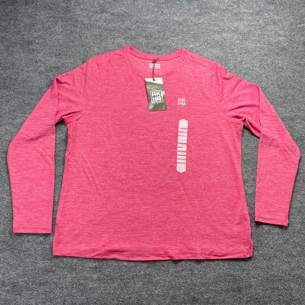 AKHG Duluth Trading Co Tun-Dry Long Sleeve T-Shirt Pink Heather 30669 RYO LRG